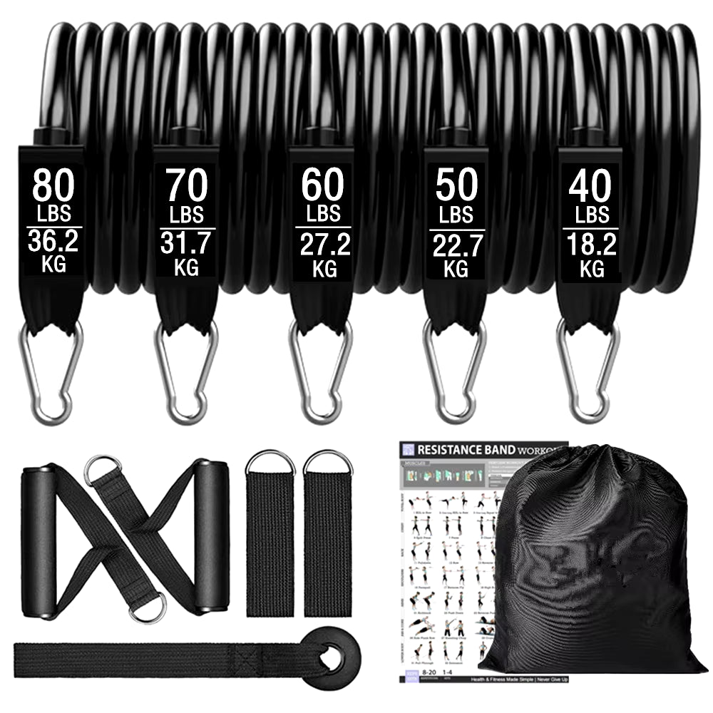 Fitness Exercises Resistance Bands Set for Home Gym - Weight 360Lbs