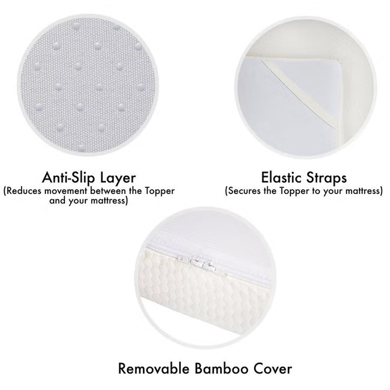 Superior Quality Memory Foam Bamboo Mattress Topper, Super King