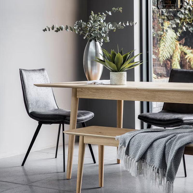 Hinks Grey Faux Leather Dining Chair, 2 Pack