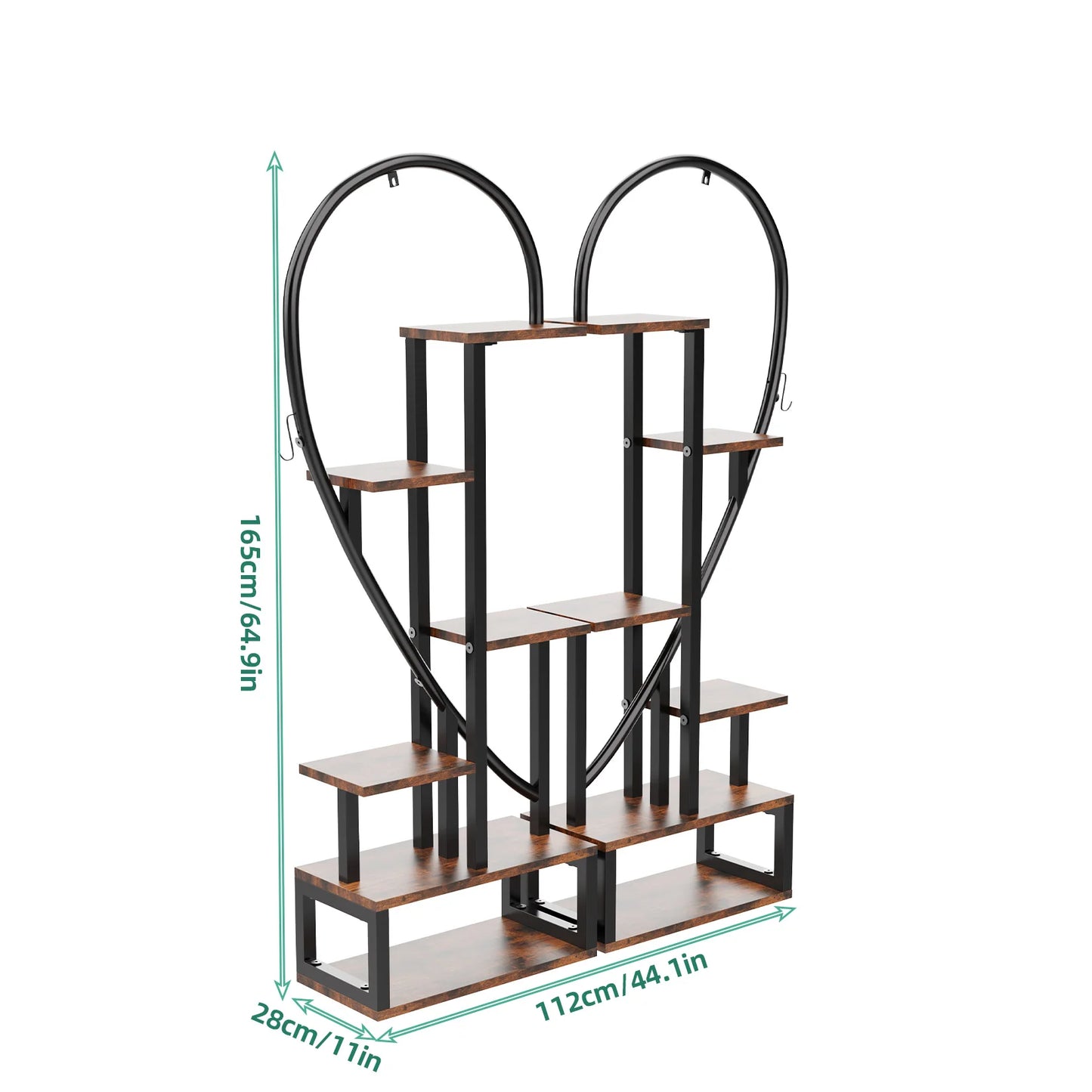 Heart Shaped Ladder Plant Stands for Indoor Plants - 6 Tier - Metal