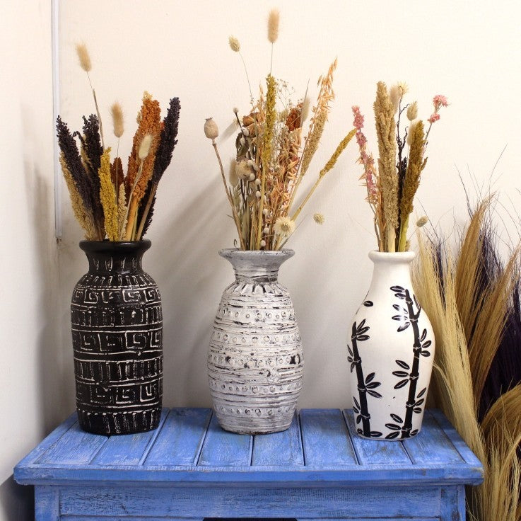 Ceramic Vases for dried arranging - Indonesian - Fairly Traded - Classic Shape