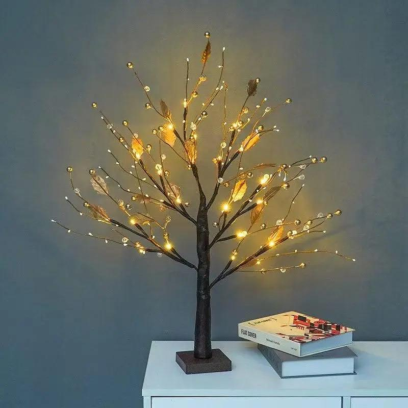 Red & Gold LED Fruit Tree Lights for Halloween, Christmas & Party Decor