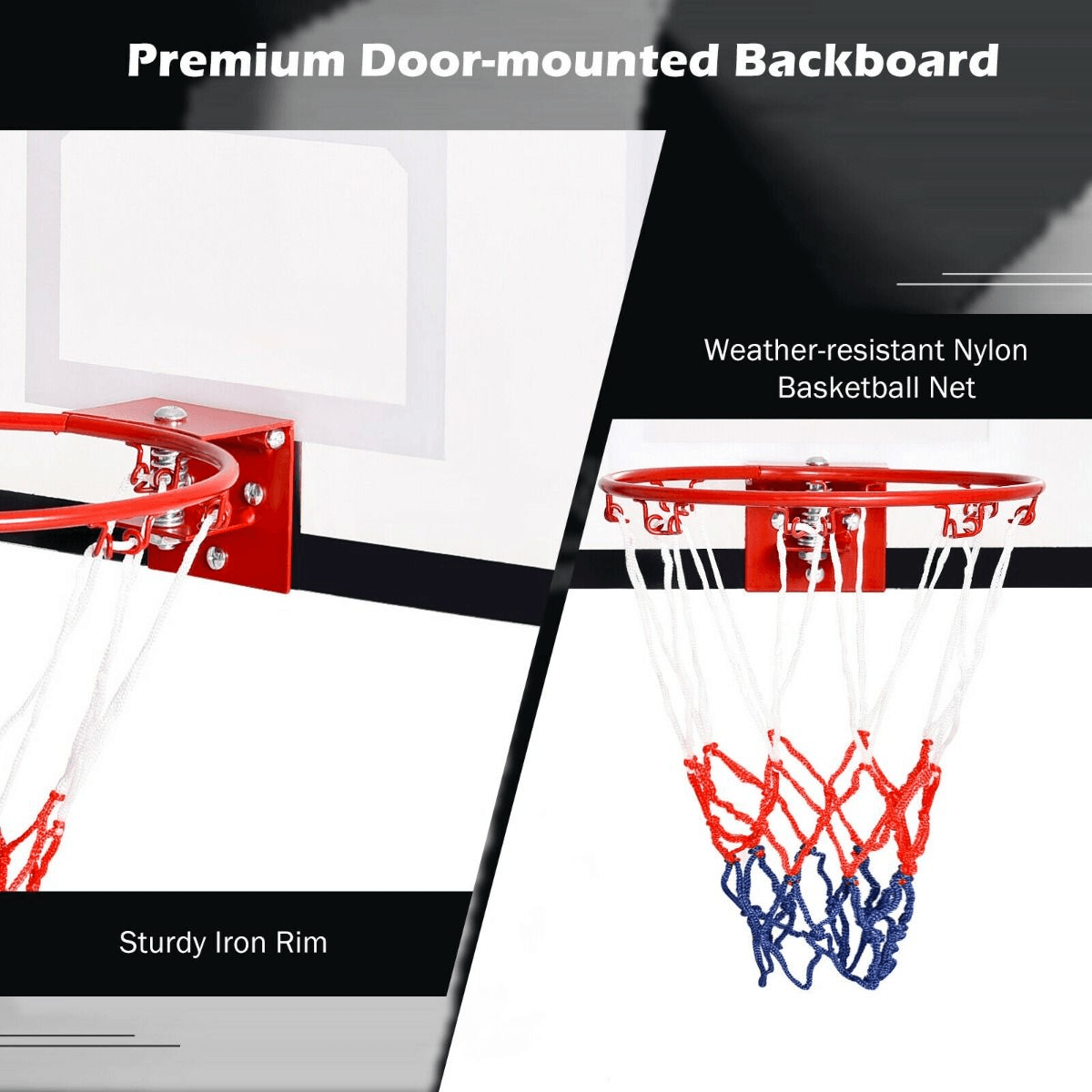 Mini Basketball Hoop with Shatterproof Backboard for Kid, Teen, Adult