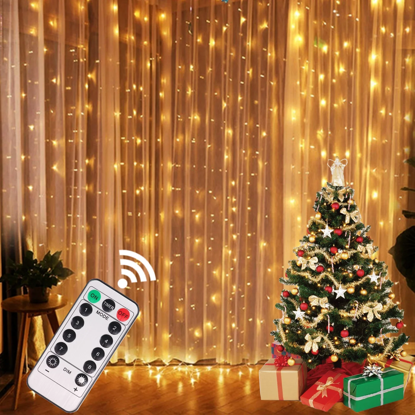 Merry Christmas Curtain Lights Garland - Festive Home Decor & Gifts