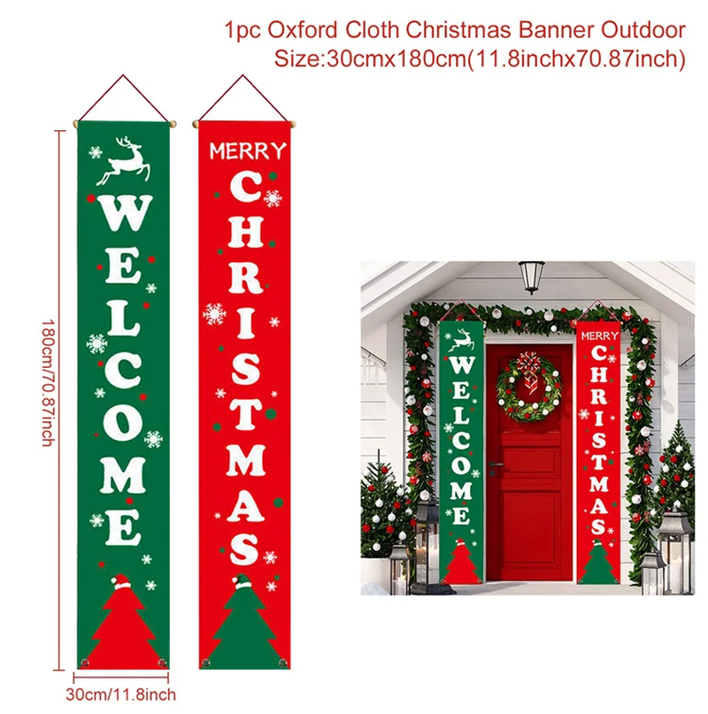 Merry Christmas Door Banner - Festive Porch Sign for Holiday Cheer 2022