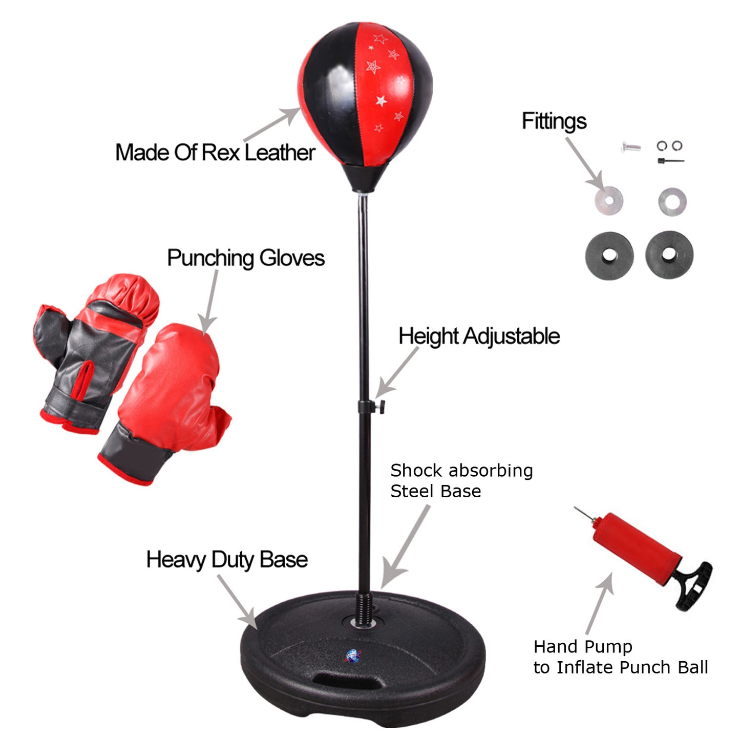 Exciting Free Standing Junior Boxing Punch Ball Set for Kids - Includes Gloves!