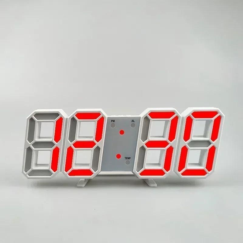 Sleek 3D LED Digital Alarm Clock - Stylish Wall Clock with Time, Date & Temperature for Home, Kitchen & Office Decor