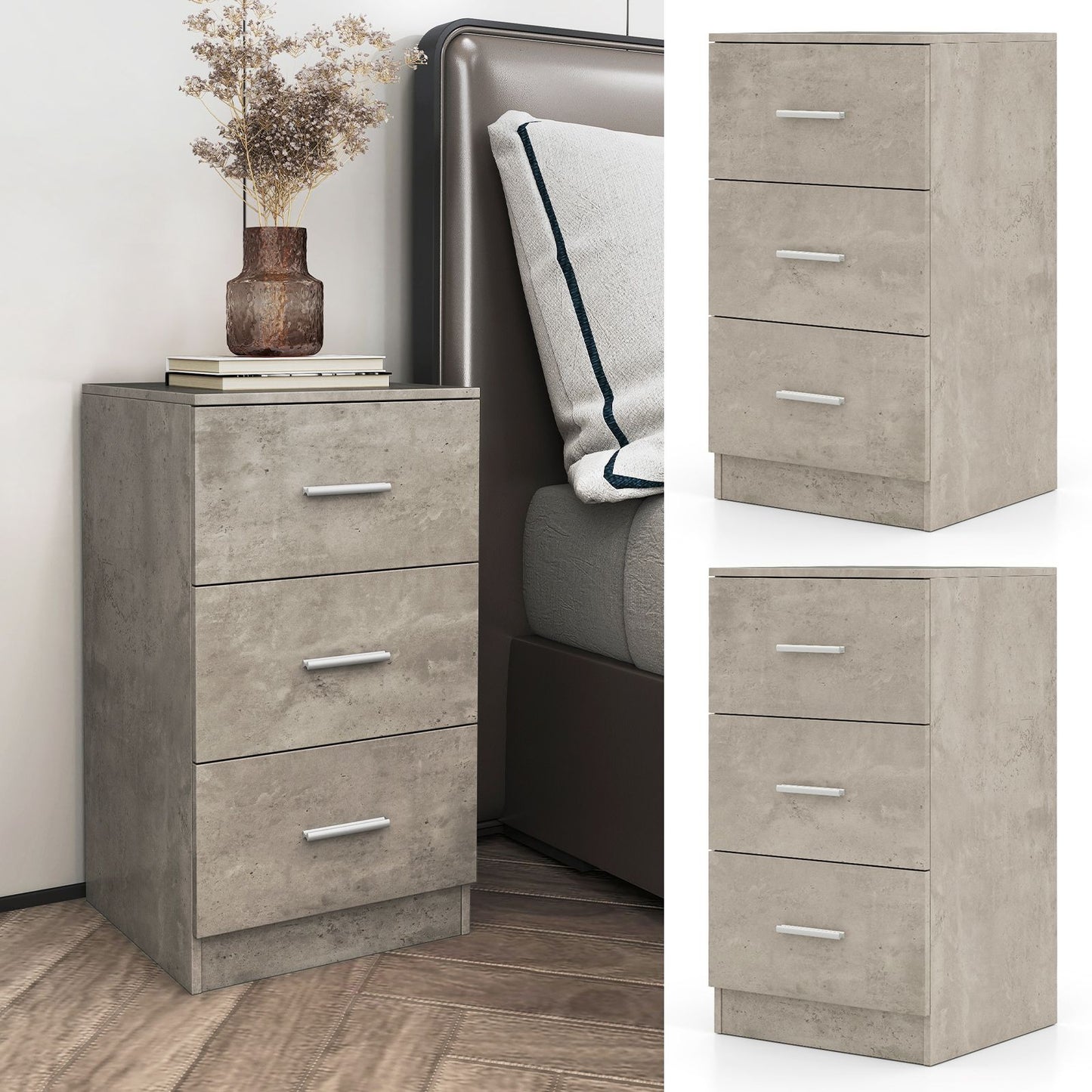 3-Drawer Wooden Dresser with Anti-Tip Safety Feature