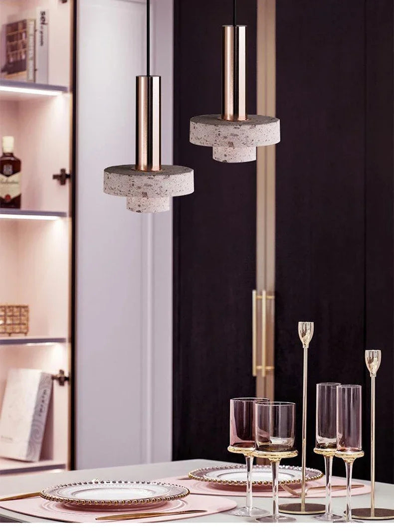 Nordic Bedroom Bed Modern Simple Intelligent Marble Chandelier