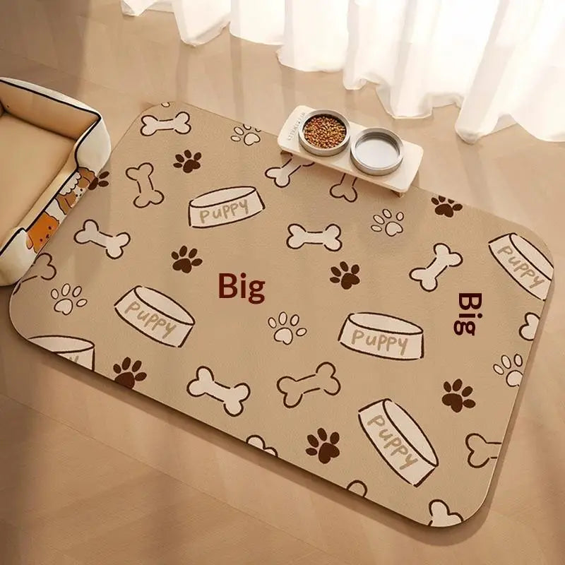 Pet Feeding Mat For Cat Dog - Waterproof Quick-drying Food Water Bowl Placemat - Home Floor Protection & Anti-spill