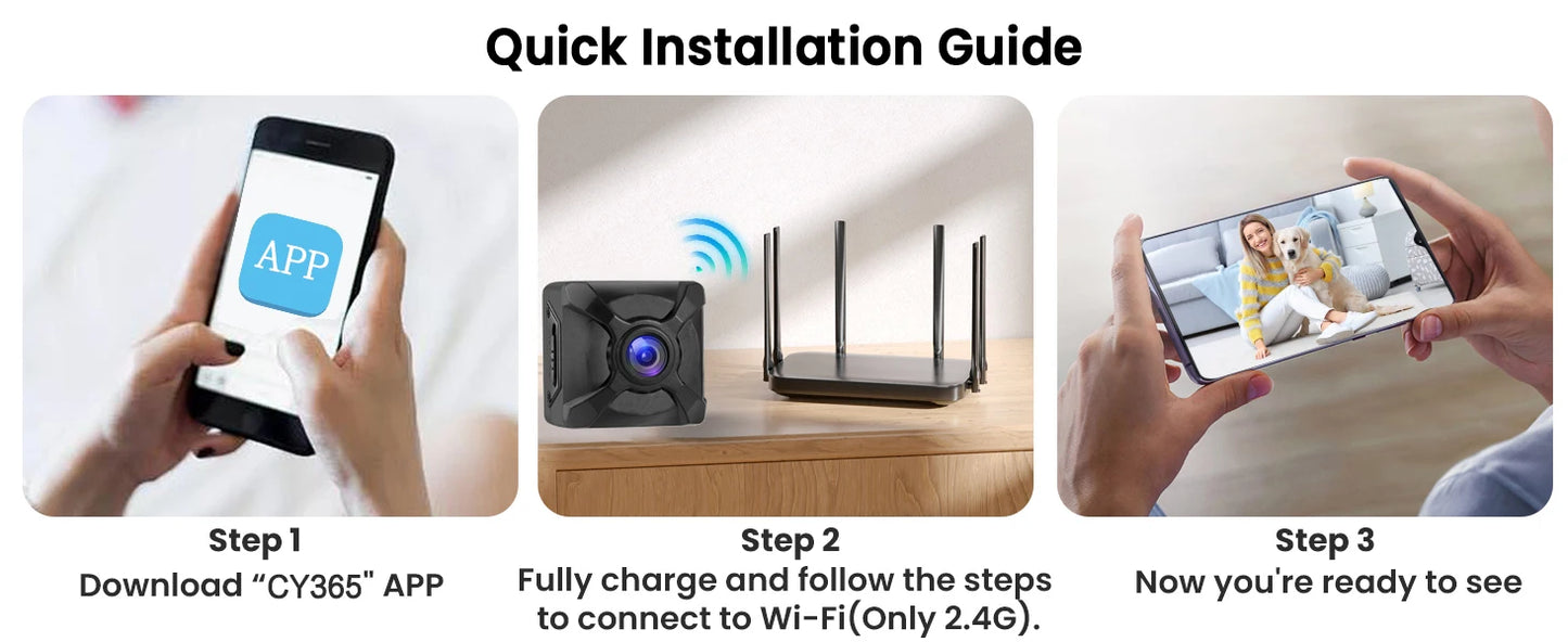  Wireless Mini WiFi Security HD Camera Monitoring Detection Security Protection Night Vision Home Safety Long Battery Life