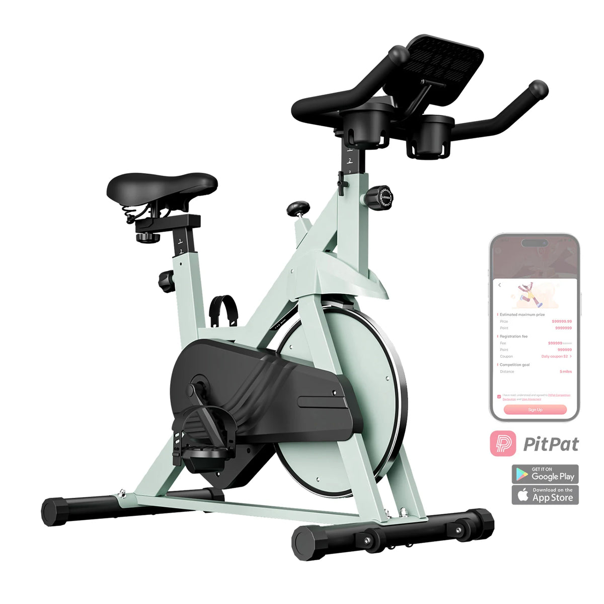 Superun Exercise Bike Home Ergometer Exercise Bike with Adjustable Magnetic Resistance Indoor Bicycle LCD Display 100 kg Load Capacity