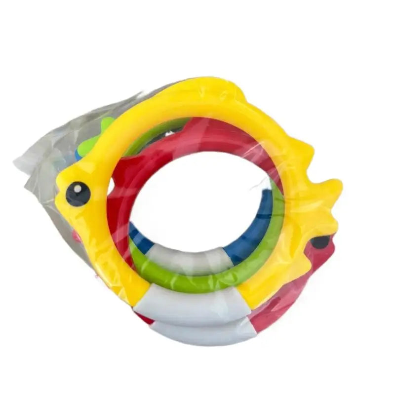 4Pcs Underwater Swim Training Gear With Fish-Shaped Retrieval Rings Diving Rings Set Floatable PVC Pool Toys For Adults/Kids