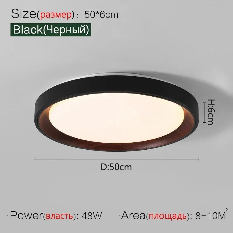 Ceiling Light - Minimalist Walnut Grain Light