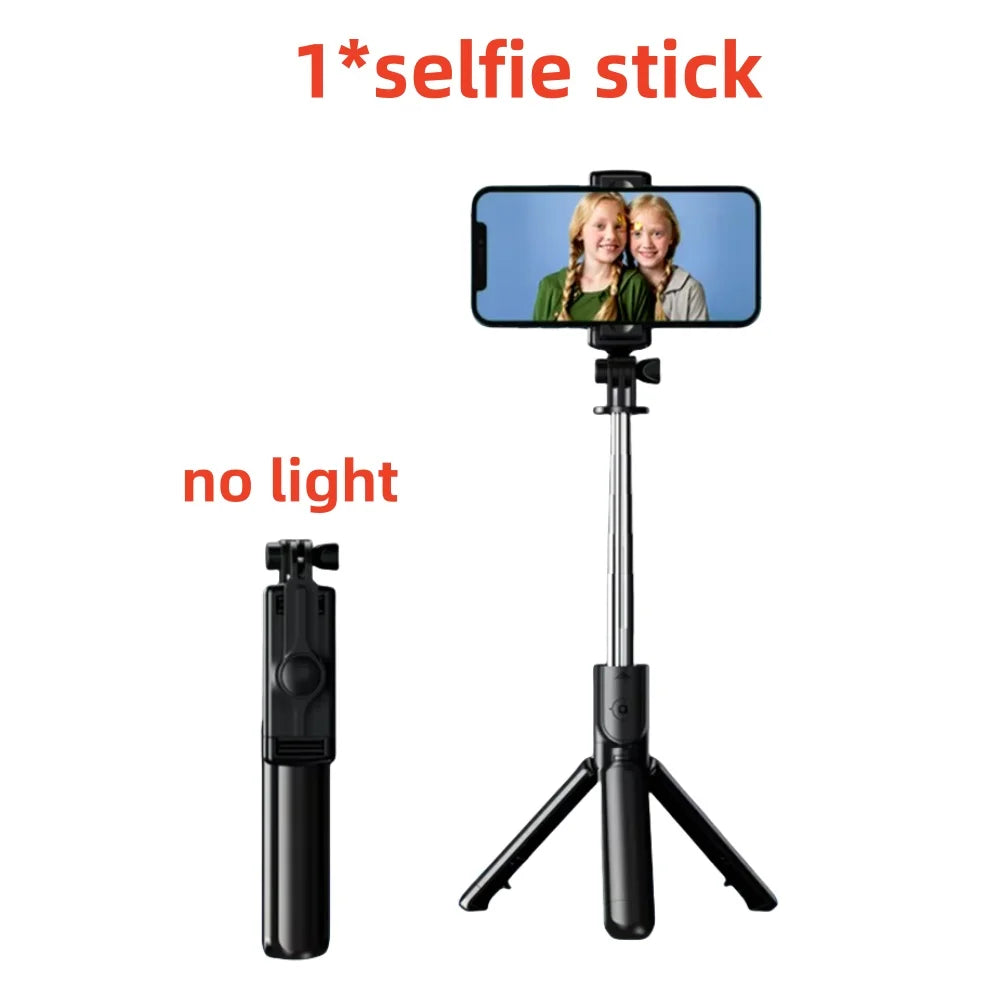 New Tripod for Smartphone Camera, Stand with Bluetooth Shutter and Light, Wireless Selfie Stick Brackets with Phone Holde