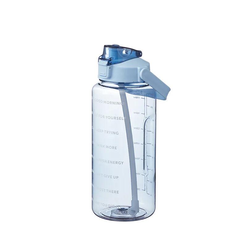 HomesshopUK large sports drinking bottle with time markers and blue lid