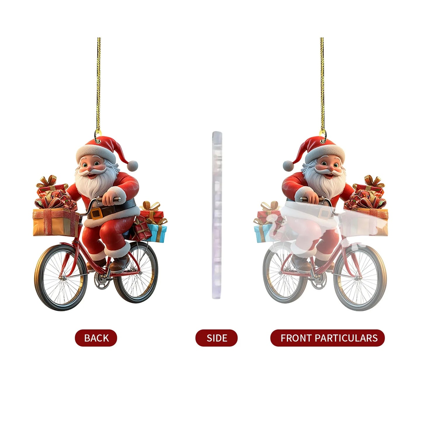 Christmas Tree Pendant - Cartoon Santa Claus Snowman