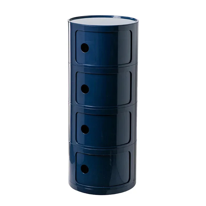 Creative Plastic Bedside Table - Modern Minimalist Round Storage Cabinet