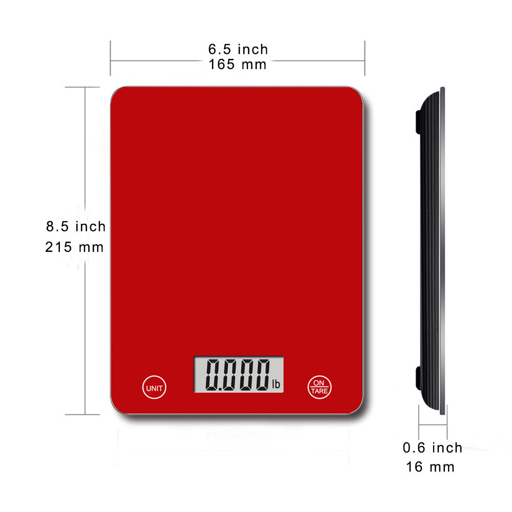 Elevate Your Cooking Experience with the 5Kg Red Digital LCD Kitchen Scale - Accurate and Stylish!