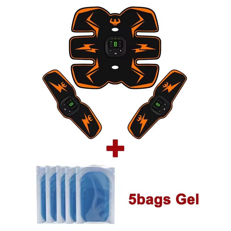 HomesshopUK USB charge EMS muscle stimulator set with wireless fitness pads and 5 gel bags
