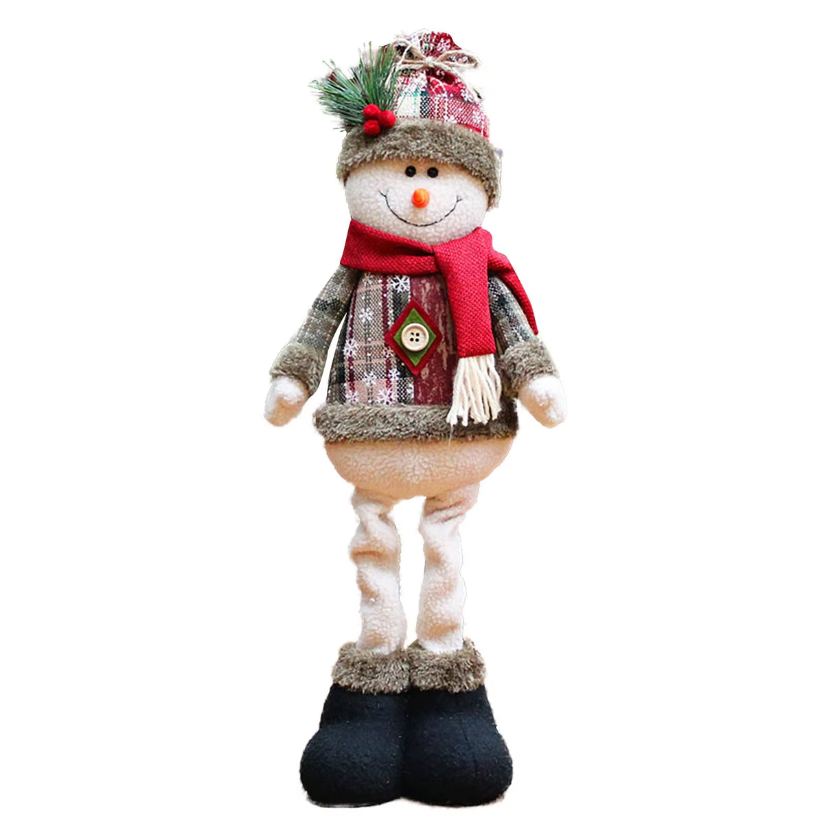 Festive 3PCS Christmas Doll Set - Reindeer, Snowman & Santa Claus Ornaments for Merry Holiday Decor