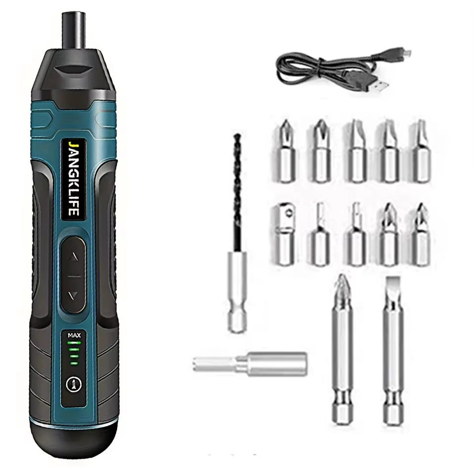Rechargeable Cordless Electric Screwdriver with 1300mAh Lithium Battery - 3.6V Mini Drill Power Tool Set
