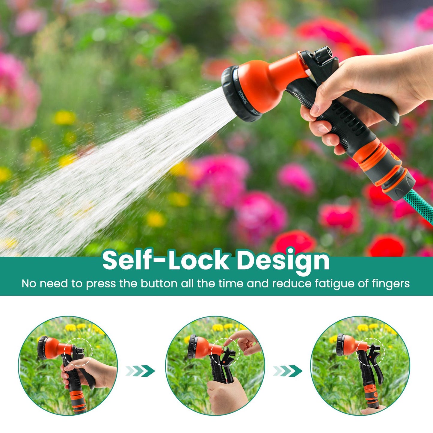 Retractable Wall-Mounted Hose Reel with Automatic Rewind for Efficient Watering
