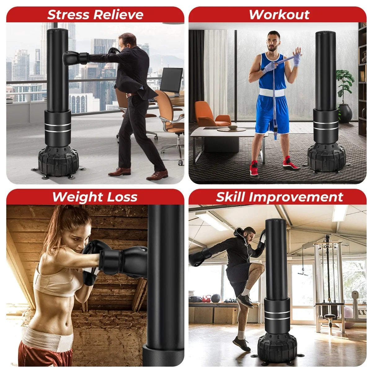 Professional Boxing Bag Set with Gloves and Suction Cup Base