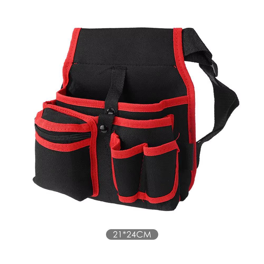 Black and red HomesshopUK multipurpose tool bag organizer with waist pockets, 21x24cm