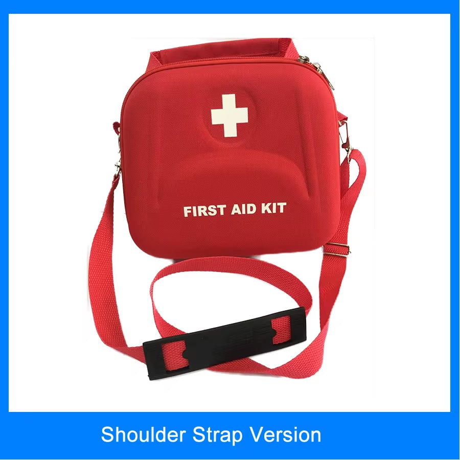 Water-Resistant Portable First Aid Kit Bag with Shoulder Strap - Essential Emergency Kit for Hiking, Travel, Home, and Car