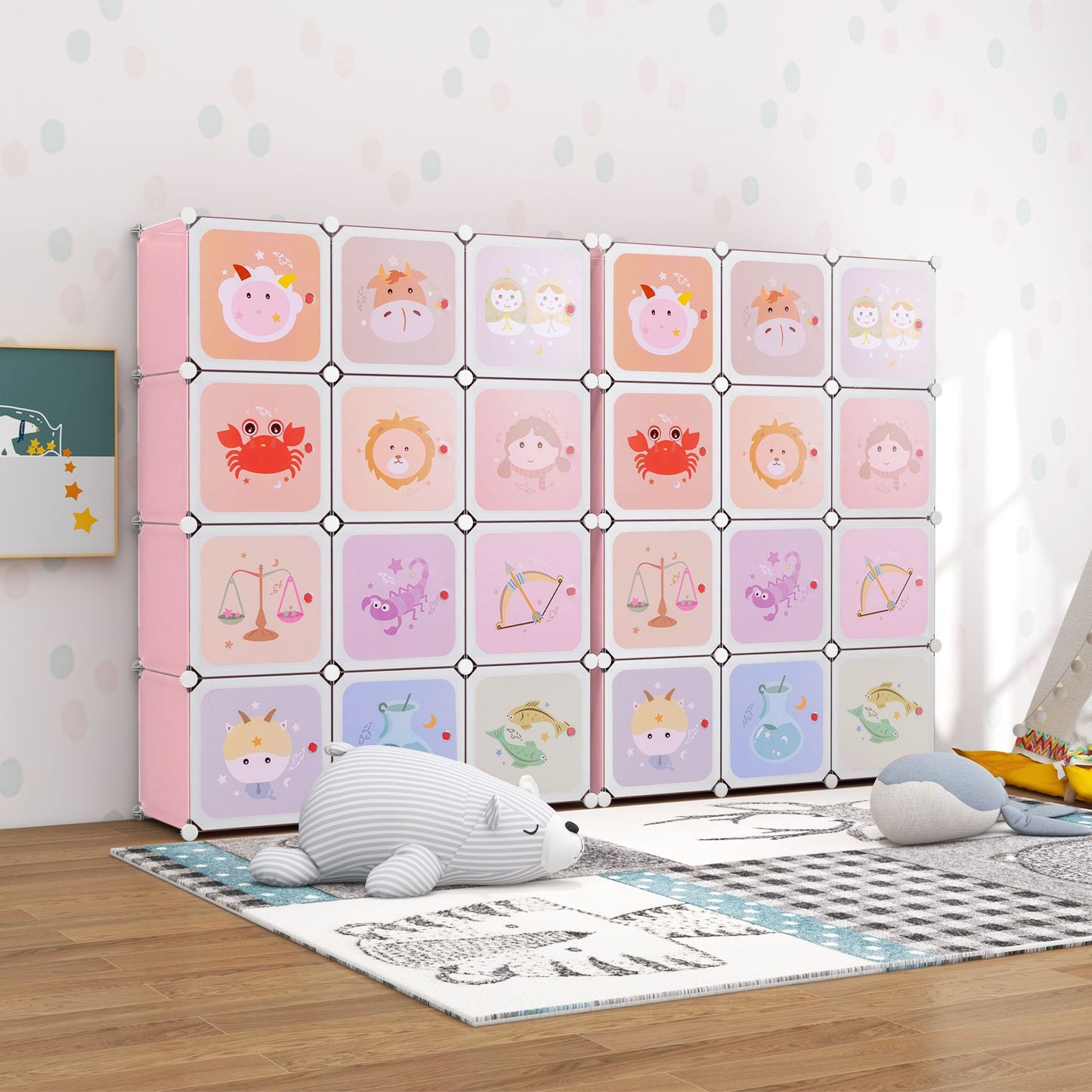12-Cube Wardrobe for Children - Stylish Baby Dresser and Kids Bedroom Armoire