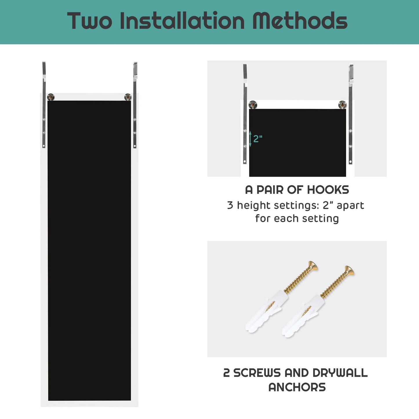 Wall-Mounted Full Body Dressing Mirror for Bedroom Use