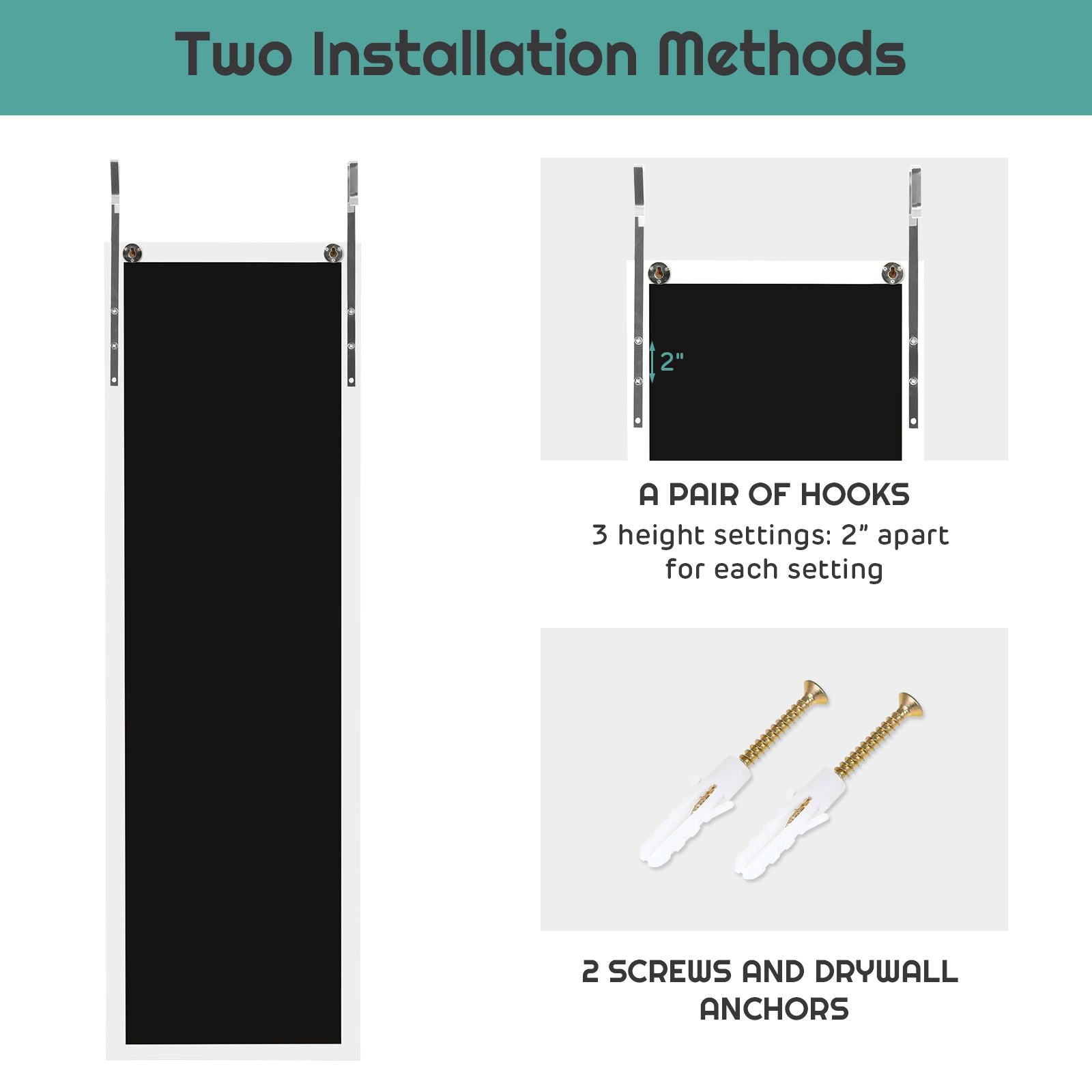 Wall-Mounted Full Body Dressing Mirror for Bedroom Use