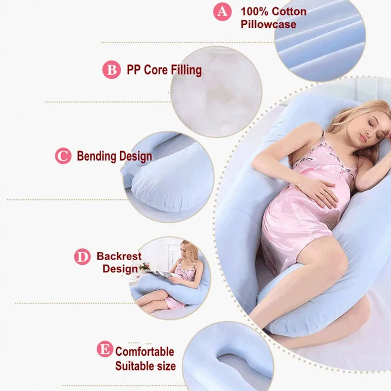 Pregnancy Pillow 130*70Cm Sleeping, Back & Waist support Pillow for Pregnant Women 
