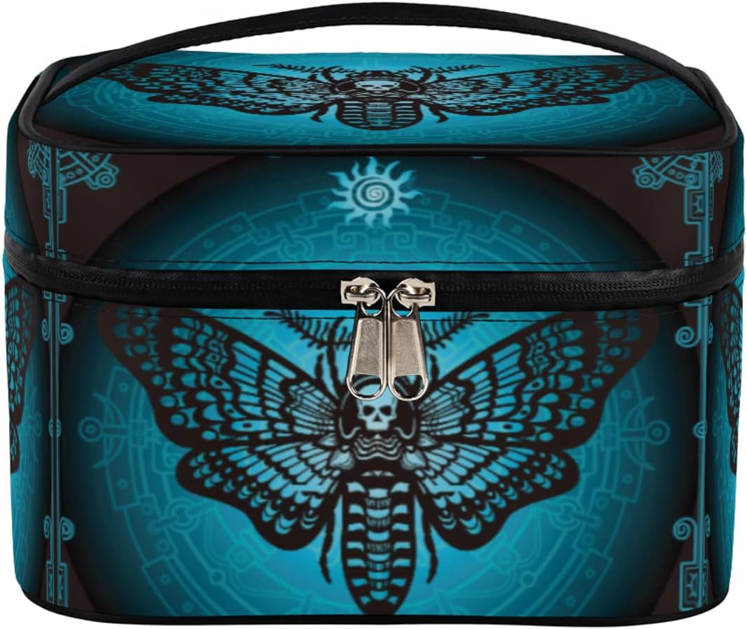 Gothic Butterfly Makeup Bag - Portable Waterproof Cosmetic Organizer and Zipper Pouch for Travel, Ideal Gift for Women and Girls