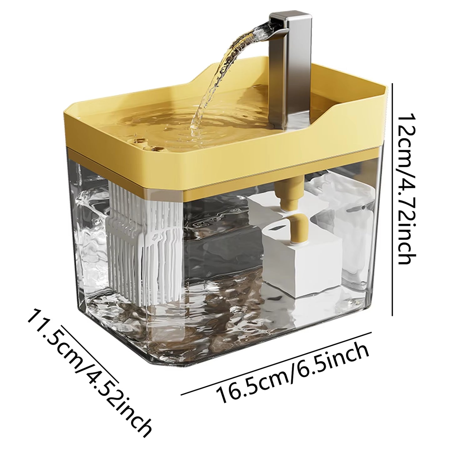 Automatic Cat Water Fountain with USB Pump - Transparent Recirculating Filtered Water Dispenser for Happy, Healthy Cats
