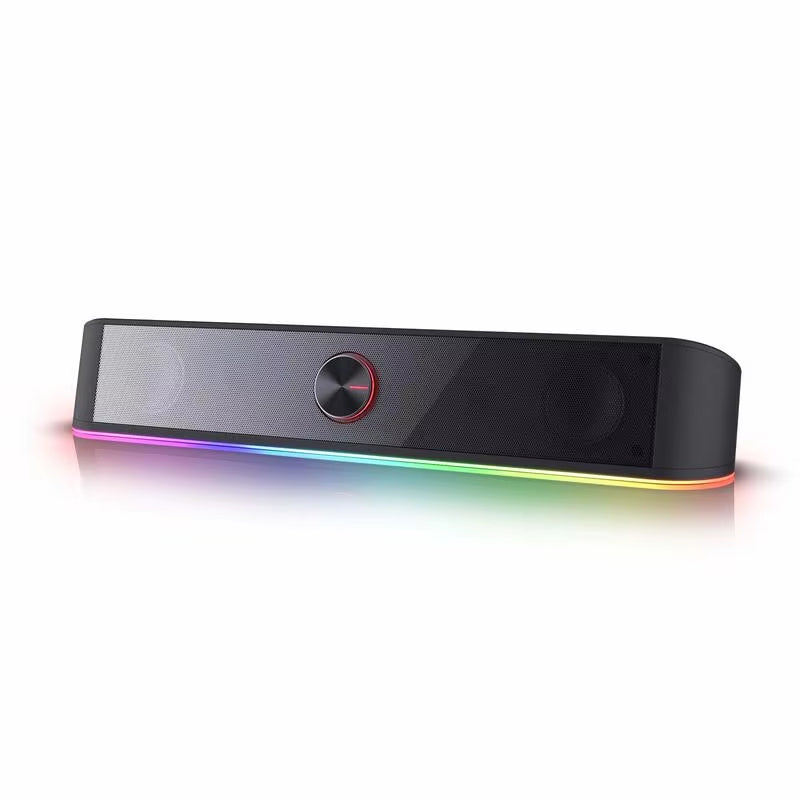 RGB USB Desktop Soundbar - 2.0 Channel Computer Speaker with Dynamic Audio-Light Sync
