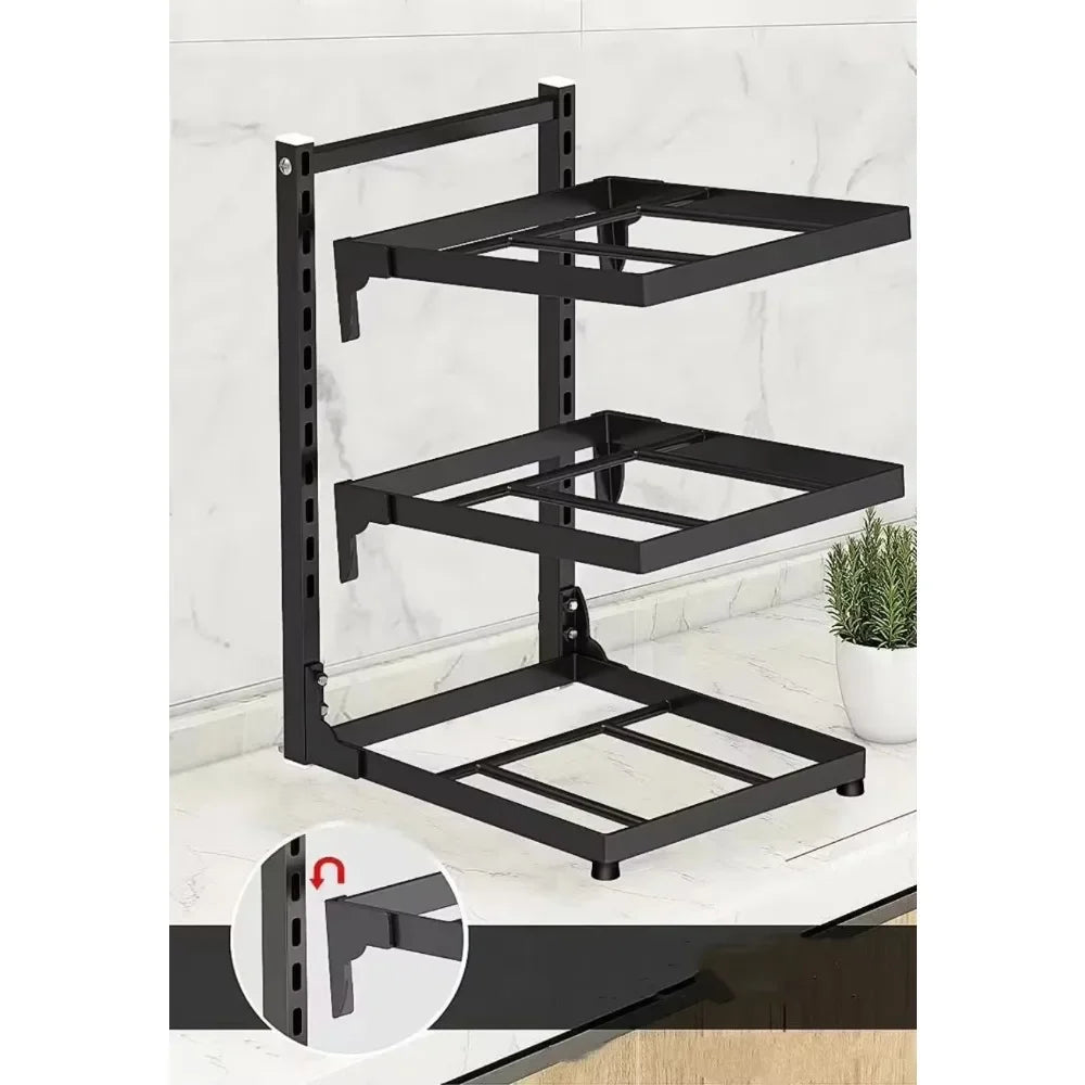 Versatile Multi-Layer Kitchen Sink & Cooker Storage Rack - Adjustable Pot Organizer for Stovetop Cabinets
