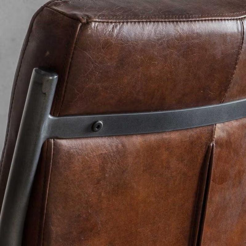 Capri Brown Leather Cantilever Dining Chair