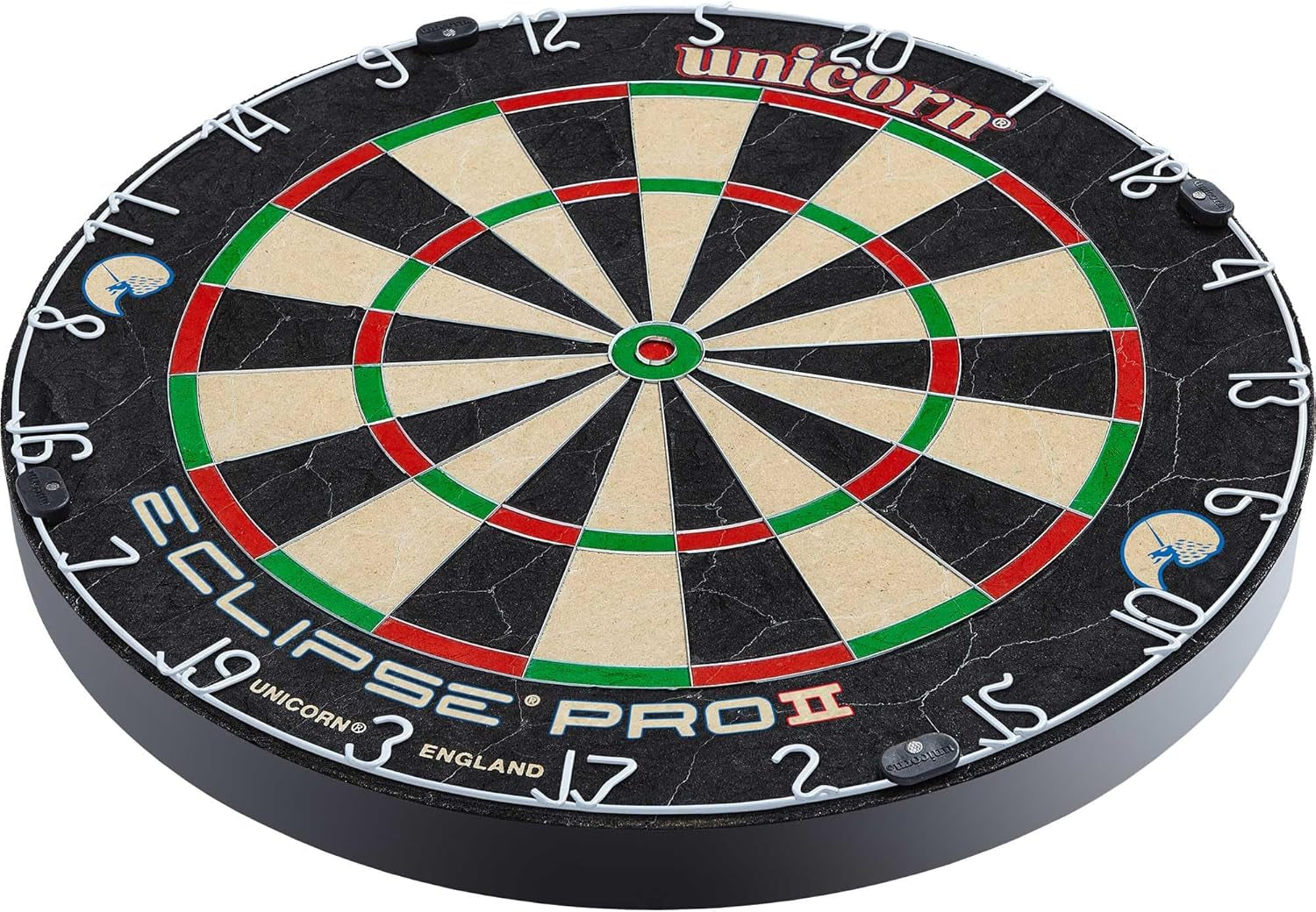 Eclipse Pro/Dartboard with Flat Profile Number Ring | Championship Quality Sisal Bristle | Staple-Free Design