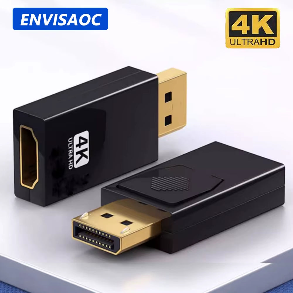 4K DisplayPort to HDMI Adapter - High-Quality DP to HDMI Converter for HDTV, PC & Laptop