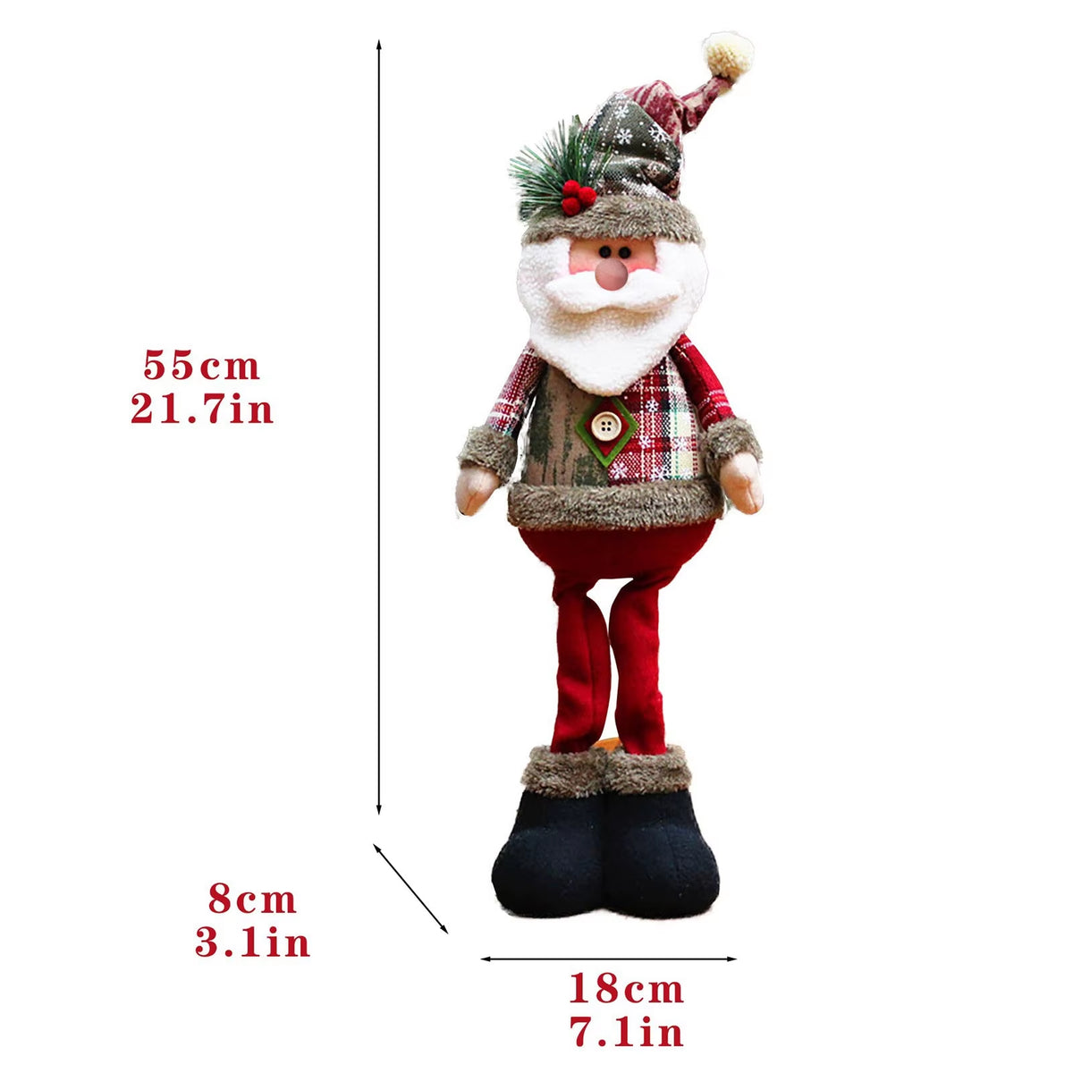 Festive 3PCS Christmas Doll Set - Reindeer, Snowman & Santa Claus Ornaments for Merry Holiday Decor