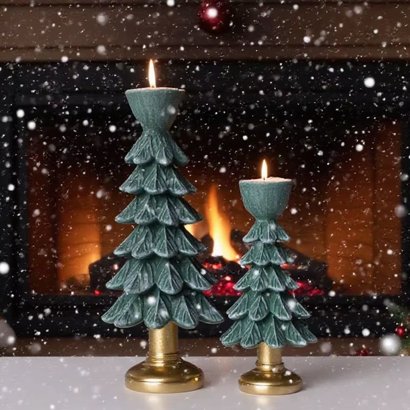 Christmas Tree Candle Holder, Creative Holiday Resin Craft, Christmas Atmosphere Decoration Ornament