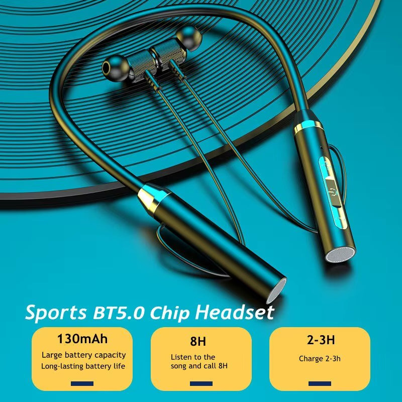 Premium Bluetooth 5.0 Wireless Neckband Headphones - HiFi 9D Stereo Sports Earbuds with Waterproof Design and Magnetic Connection