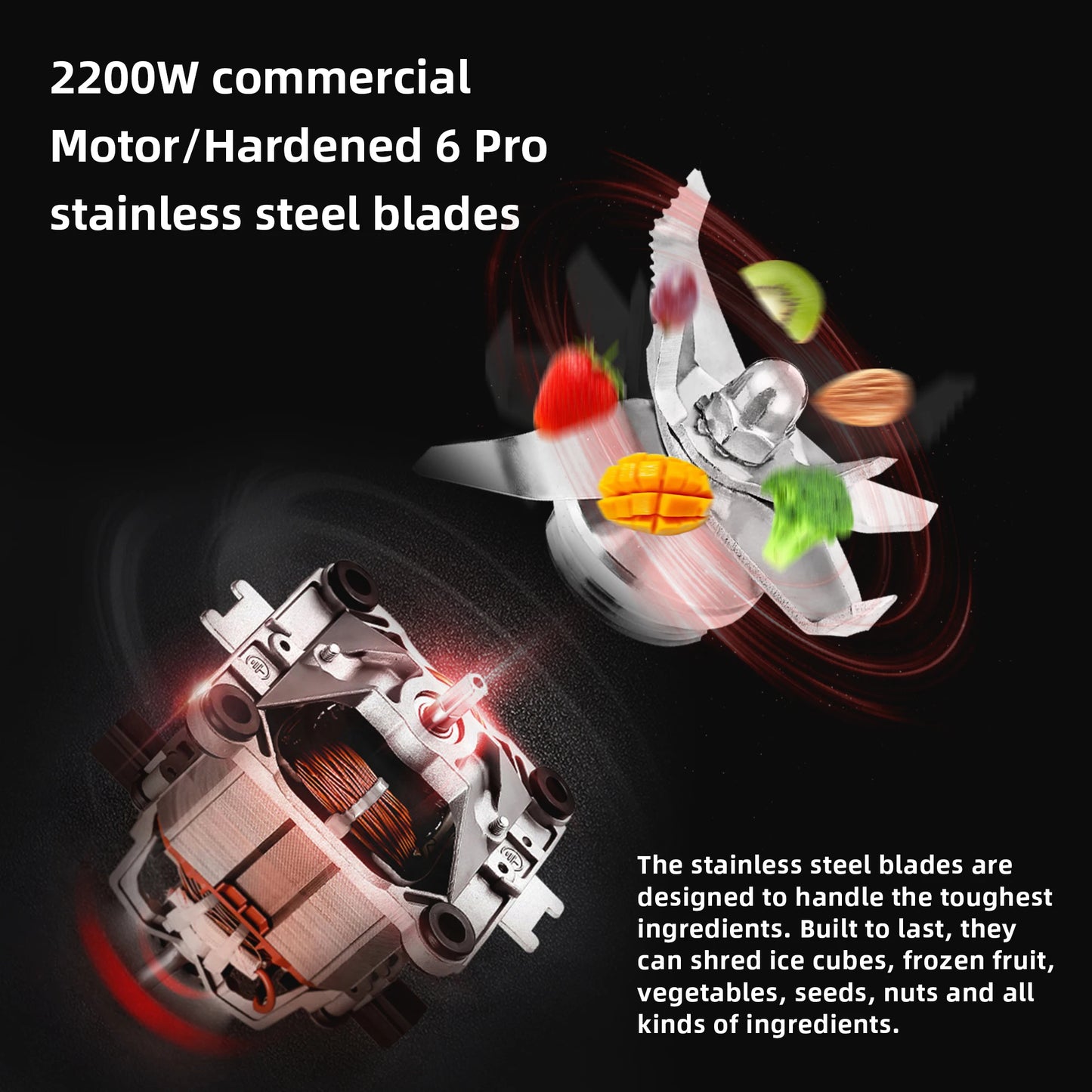 Digital BPA FREE 2L Automatic Professional Blender, Juicer Food Processor Ice Smoothies Fruit - FREE GIFT 600Ml Dry Jar