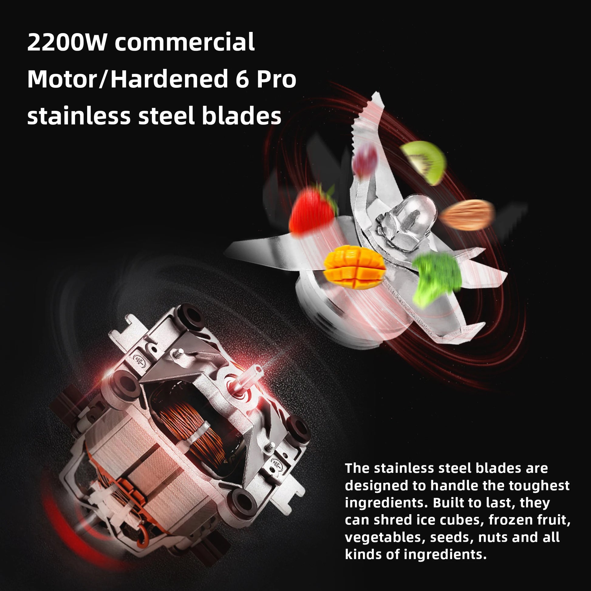 Digital BPA FREE 2L Automatic Professional Blender, Juicer Food Processor Ice Smoothies Fruit - FREE GIFT 600Ml Dry Jar