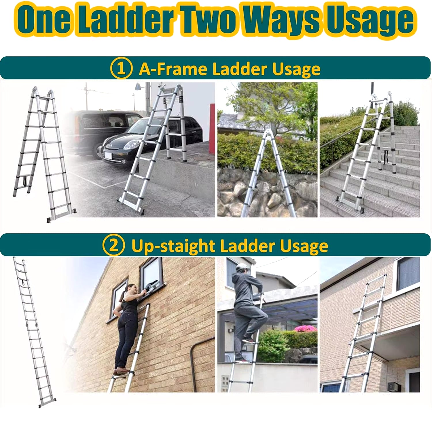 Aluminium Telescopic Ladder  - meets EN131