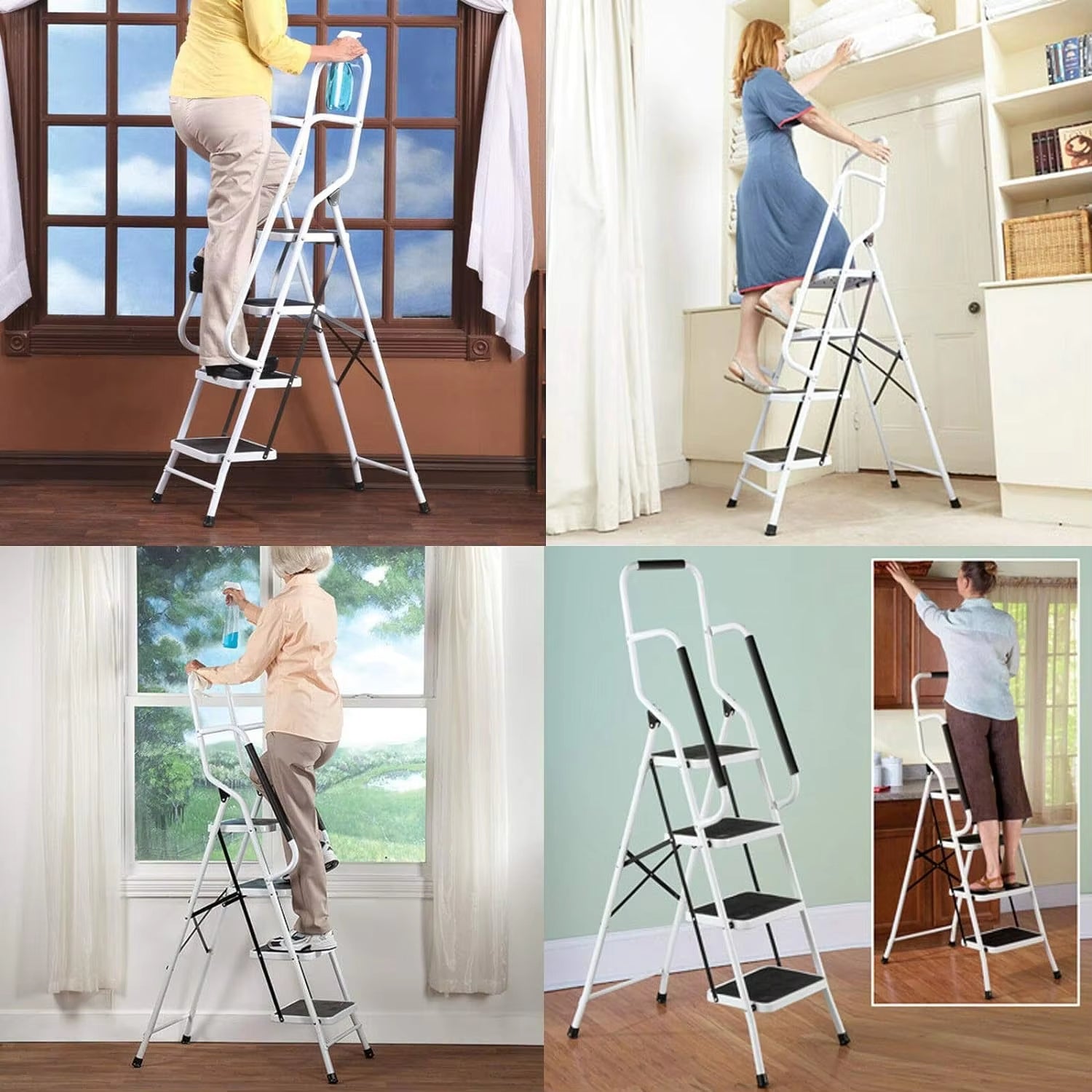 Portable Foldable Stepladder anti Slip Feet for Indoor or Outdoor use