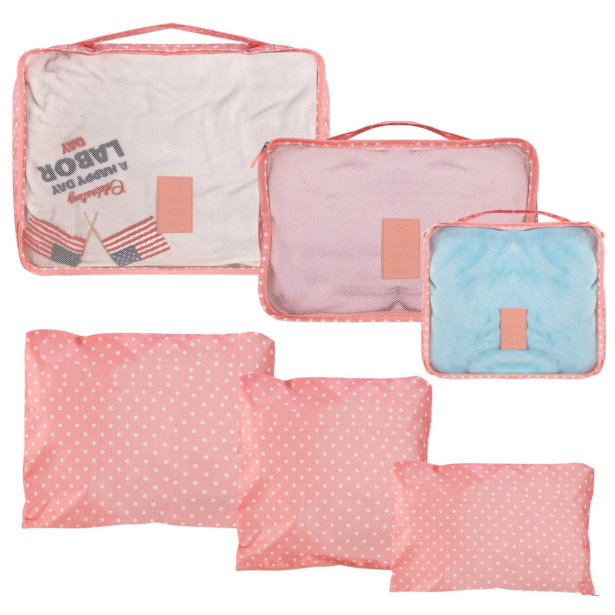 9-Piece Clothes Storage Bag Set - Water-Resistant Travel Luggage Organizers for Blouses, Hosiery, Stockings, and Underwear