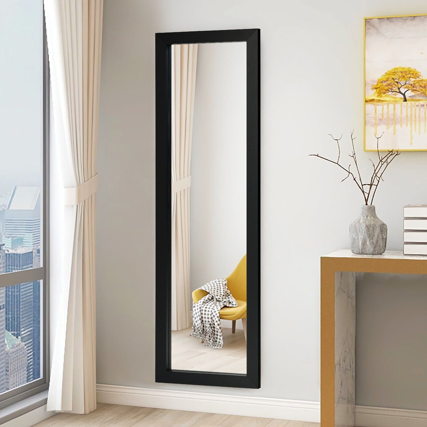 Wall-Mounted Full Body Dressing Mirror for Bedroom Use